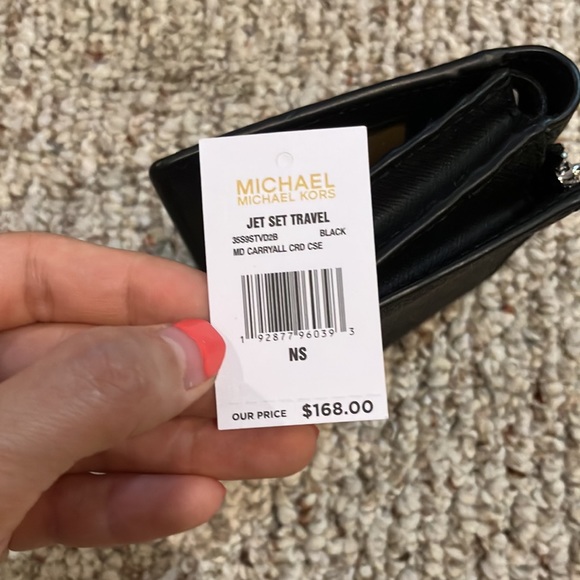 Michael Kors Jet Set Logo Saffiano Leather Carryall Card Case Wallet 35S9STVD2B - Picture 11 of 11